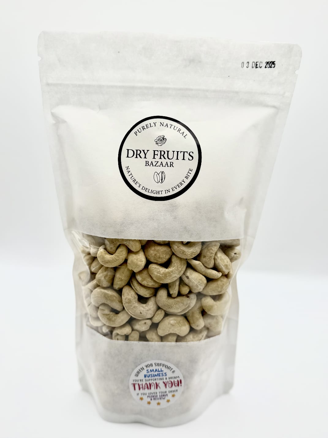 Cashew Nuts - Raw Whole Cashew Protein Snack -Healthy Snackin