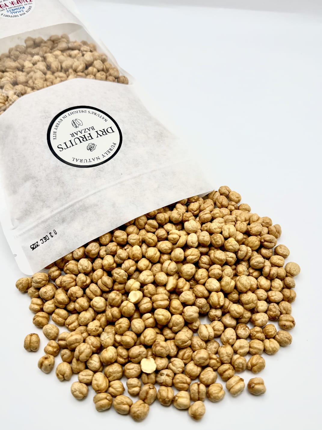 Roasted Skin Removed Chana (Chickpeas) - Protein-Packed Crunchy Snack High in Protein & Fibre